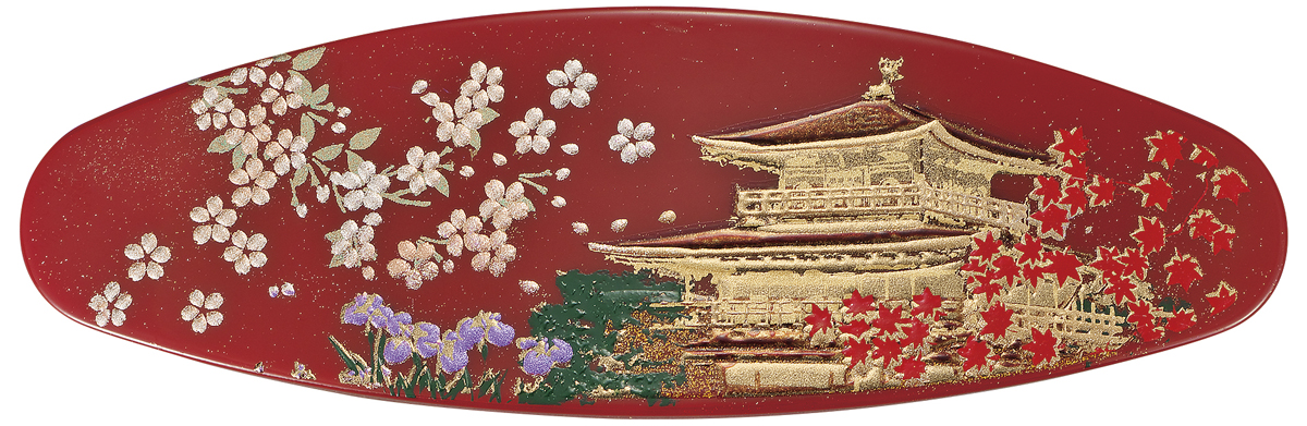 漆芸バレッタVALLETA小判金閣寺B 105x35x20(mm)